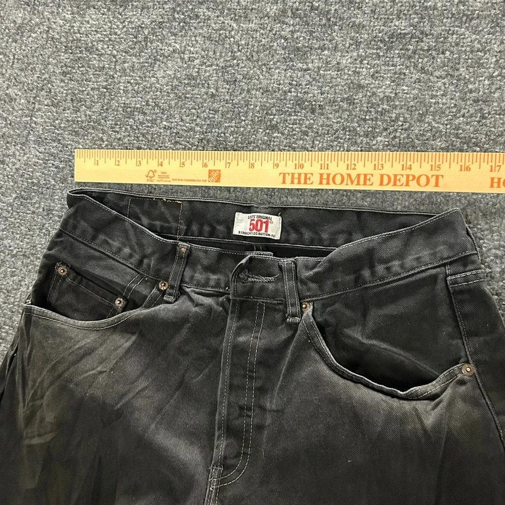 Levi's Jeans Mens Size 31x28 Black 501 Original Straight Leg Button Fly Cotton